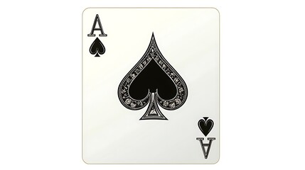 Ace of Spades playing card, isolated on white