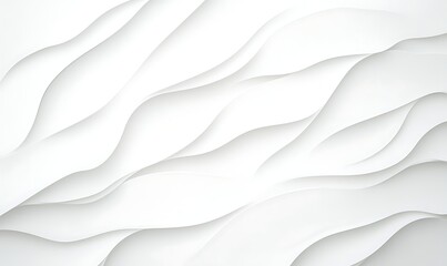 Obraz premium Layered white abstract texture with soft curves and waves, creating a modern and elegant design.