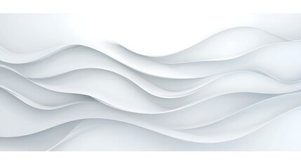 Obraz premium Soft, flowing white waves create a serene, modern background aesthetic.