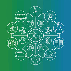 2d vector environment Collection Solar Panel icon Symbolizing clean and renewable solar energy.