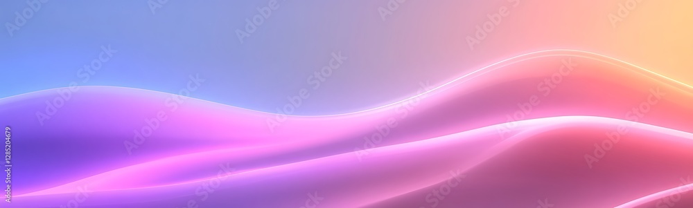 Poster soft gradient waves in pastel colors create a serene and modern abstract background.