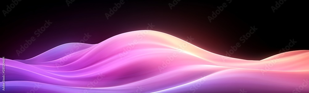 Aufkleber Colorful abstract waves flowing across a dark background, creating a sense of depth and movement.