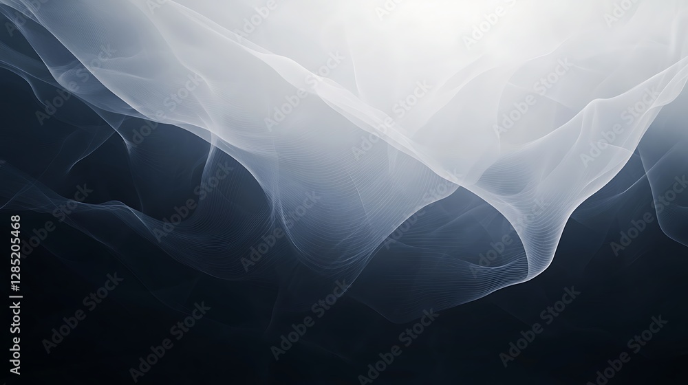 Aufkleber ethereal waves of translucent fabric flowing gracefully in soft light.