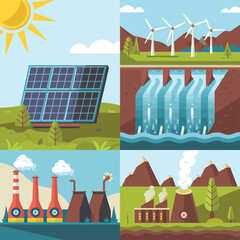 2d vector environment Collection Solar Panel icon Symbolizing clean and renewable solar energy.