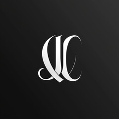 Elegant Script Monogram with Stylized Cursive Lettering