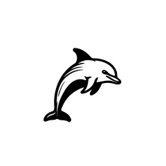 Fototapeta premium Stylish Dolphin Silhouette Aquatic Mammal