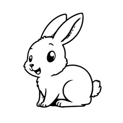 Charming Bunny Illustration with Expressive Eyes