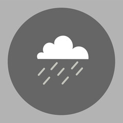 Raining cloud icon on gray background