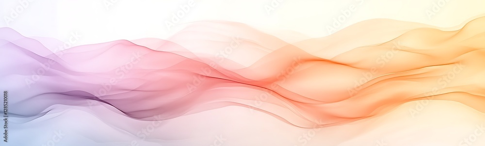Poster abstract flowing waves in soft pastel colors, creating a serene and calming effect.