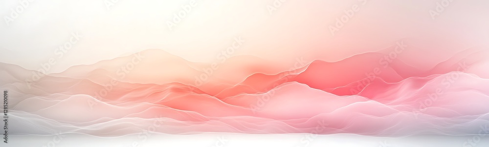 Poster soft abstract gradient blending pink and white hues, creating a calm and serene atmosphere.