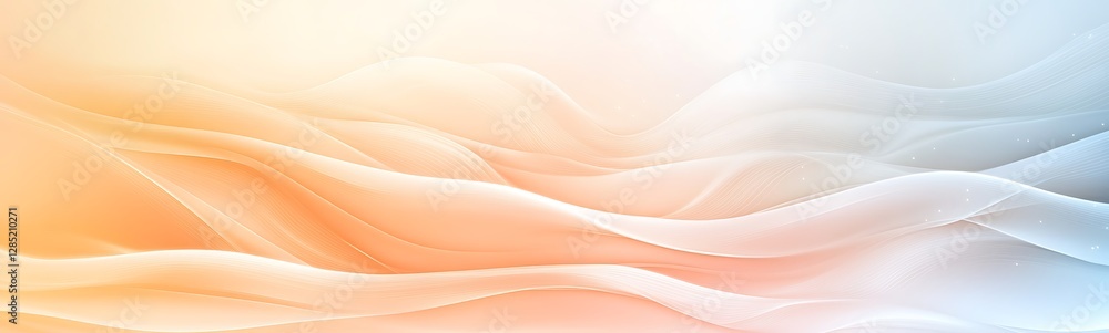 Fototapete Soft gradient waves in pastel colors create a serene and tranquil abstract background.