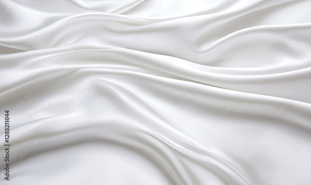Aufkleber smooth white fabric with gentle folds and a soft sheen, ideal for elegant designs.