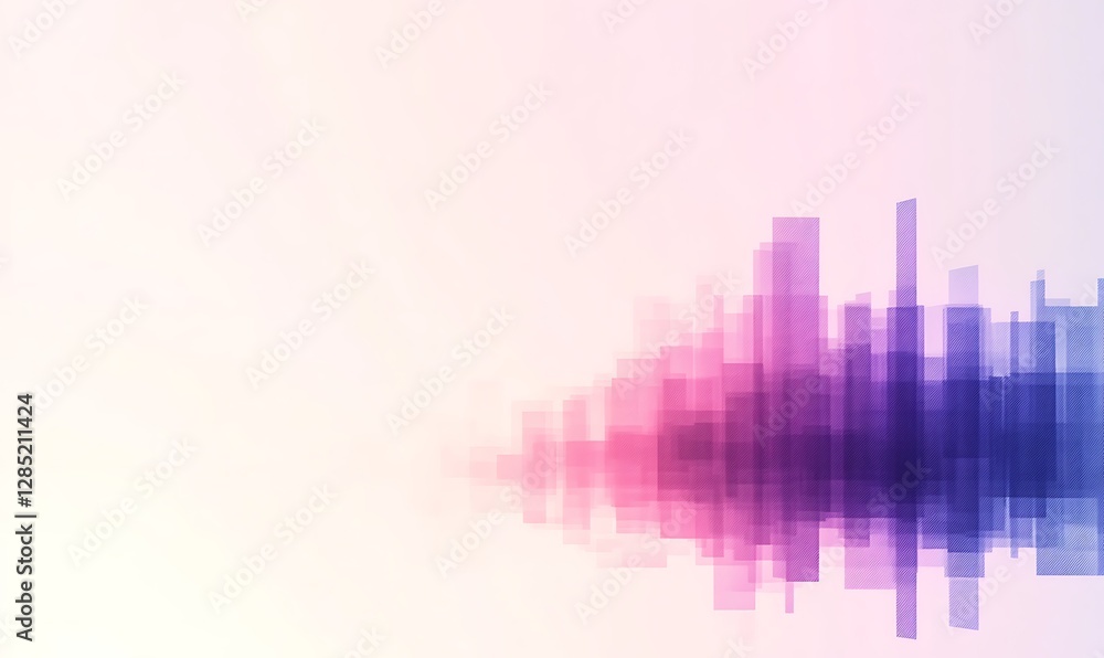 Aufkleber Abstract soundwave graphic with vibrant colors transitioning from pink to blue.