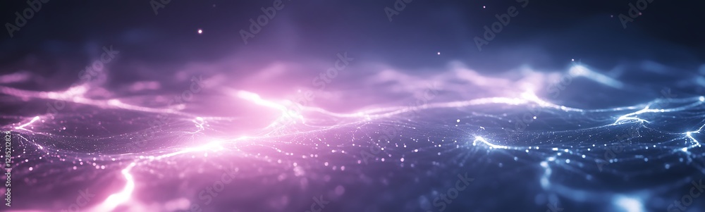 Poster abstract light waves with vibrant colors creating a dynamic and energetic visual effect.