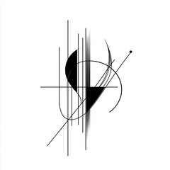 Minimalist Letter Fine Geometric Lines