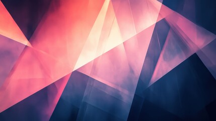 Abstract Geometric Shapes in Red, Pink and Blue