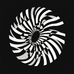Optical Spiral Abstract Letterform with Distorted Lines