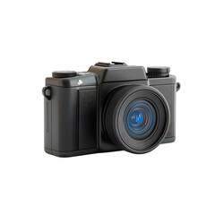 A Sleek Compact Digital Camera with High Resolution Isolated on Transparent Background
