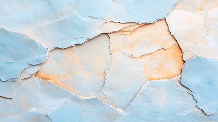 Naklejka premium Visual concept of abstract blue and beige cracked paint contemporary digital artwork