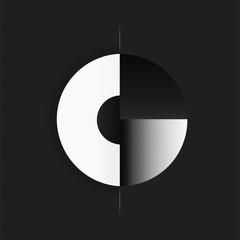 Abstract Letter C with Geometric Division and Balance