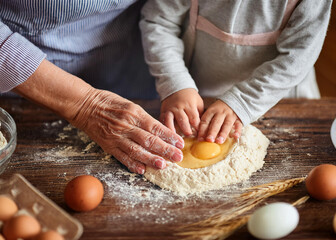 the tenderness of easter grandmother and granddaughter