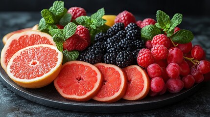 A colorful arrangement of diverse fruits on a world map showcases the globe's richness and variety.