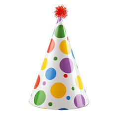 party hat isolated on transparent white background, clipping path