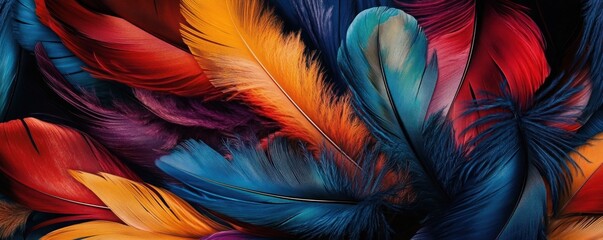 Obraz premium Vibrant Symphony of Colorful Feathers