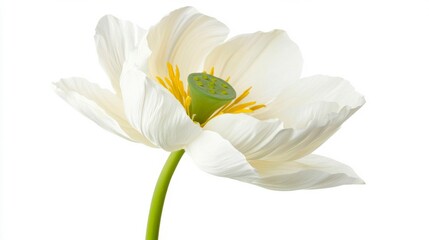 Obraz premium Serene White Lotus Flower Blossom Purity and Enlightenment Symbol.