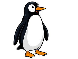 Obraz premium A cartoon-style cute penguin