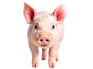 pink pig isolated on white