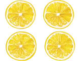 Obraz premium Set of lemon slices isolated on transparent background