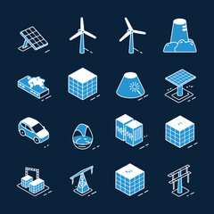 2d vector environment Collection Solar Panel icon Symbolizing clean and renewable solar energy.