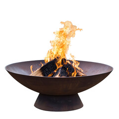 A Dancing Flame from a Fire Pit Isolated on Transparent Background