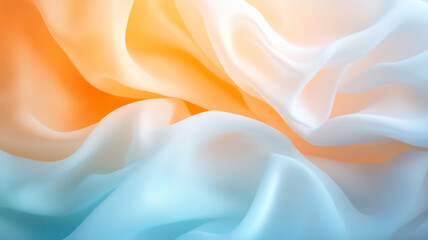 Fototapeta premium Soft hues of orange and blue fabric create ethereal light effect