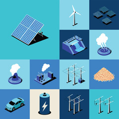 2d vector environment Collection Solar Panel icon Symbolizing clean and renewable solar energy.