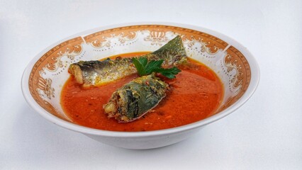 Pindang ikan patin or Pangasius sp. fish soup. Indonesia cuisine originally from Palembang, South Sumatra. A dish refer to a certain sour and spicy Freshwater fish.