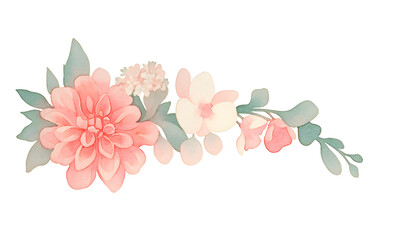 Fototapeta premium flower swag isolated on white background, Generative AI