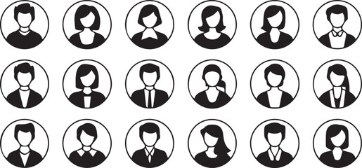 User Profile Avatar Icons .User icon vector set. Profile and people silhouette collection. Professional Vector Profile Bundle.