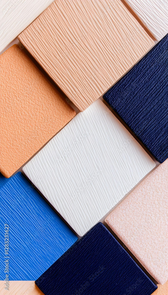 Poster colorful textured squares, diagonal pattern, abstract background, design element