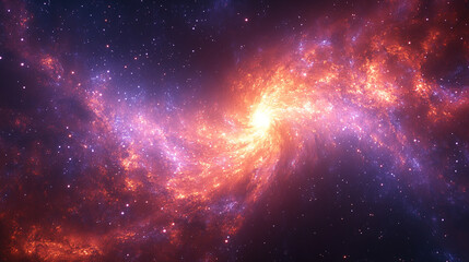 Naklejka premium A massive black hole at the center of a cosmic nebula, symbolizing the gravitational pull of the universe, surrounded by a storm of light and shadows in the vastness of space