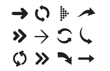 Arrows set icon in black color. arrow cursor. Arrow vector collection . simple arrows. vector  Illustration eps 10.