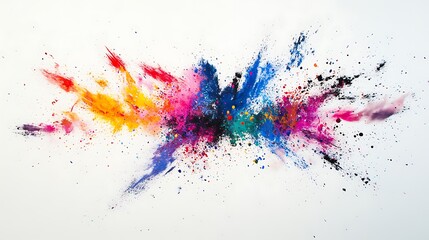 A white background displaying colorful spark shapes or bursts to hint at festive fireworks 