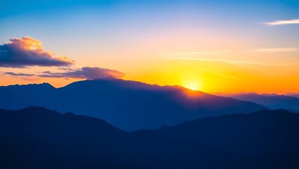 Mesmerizing Sunrise Over Blue Mountains: Serene Horizon for Smartphone Background