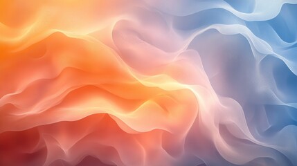Obraz premium A dreamy abstract background features ethereal patterns in soft blue and orange hues, perfect for creating a serene atmosphere.