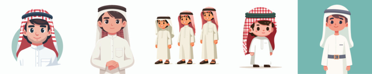 vector boy wearing traditional arabic clothes