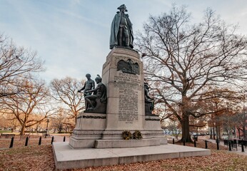 Monument to Baron Von Steuben on a Winter Afternoon, Washington DC
