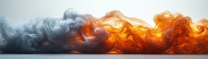 Abstract Swirls of Intertwined Flames and Ice Formations in a Mesmerizing Contrast Display