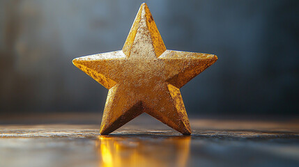 A golden star fragment glows softly on a bright light gradient background, symbolizing divine light and epiphany, with ample copy space for modern, inspirational themes