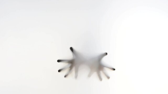 The criminal's hand emerges on a white background / 浮かび上がる犯罪者の手　白バック
